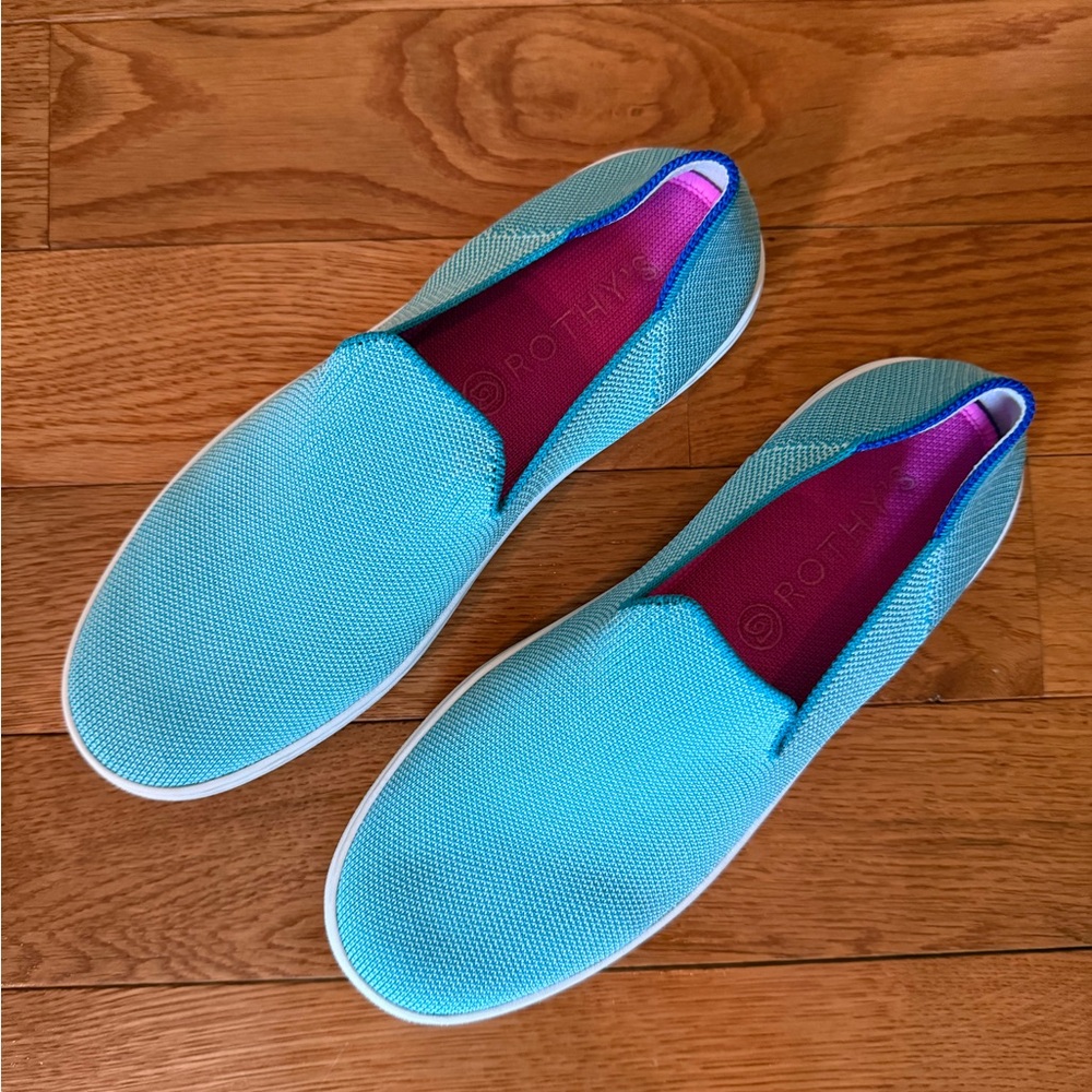 Rothy’s The Original Slip-On Sneaker in Island Blue sz 8.5